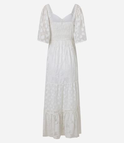 Vestido Largo en Crepé con Volados y Lazo Delantero con Borla 9