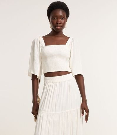 Pollera Larga con Volados e Hilo Metalizado 2