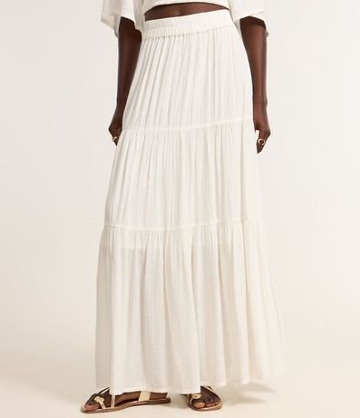 Pollera Larga con Volados e Hilo Metalizado 3