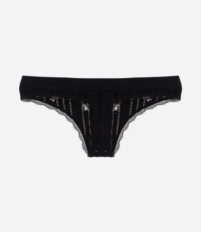 Bombacha Bikini hilo Seamless Texturizada con Bordado de Lacitos 6