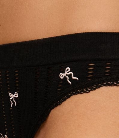 Bombacha Bikini hilo Seamless Texturizada con Bordado de Lacitos 3