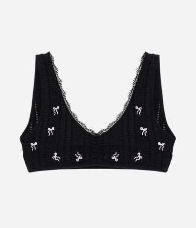 Soutien Top Seamless Texturizado con Encaje y Bordado de Lacitos 5