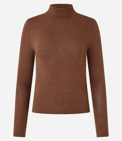Blusa Texturizada con Cuello Alto y Manga Larga 6