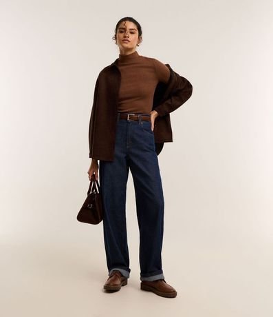 Blusa Texturizada con Cuello Alto y Manga Larga 2