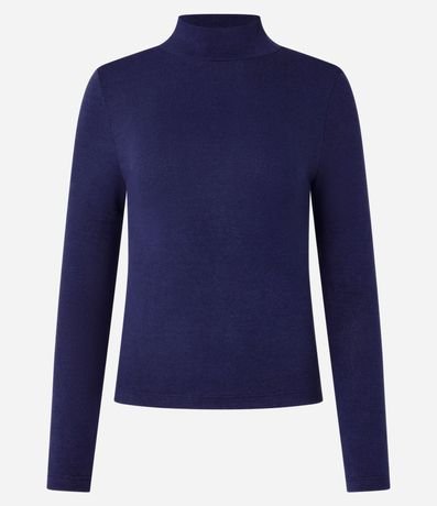 Blusa Texturizada con Cuello Alto y Manga Larga 5