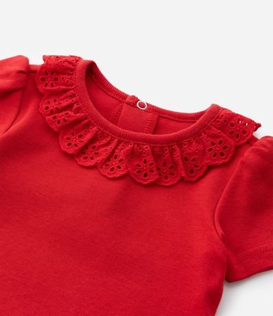 Body Infantil con Volado de Broderie - Talle 0 a 24 Meses 8