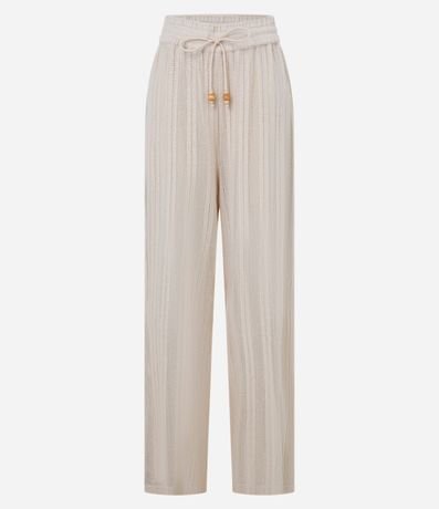 Pantalón Recto en Algodón con Lazo en la Cintura Elástico 6