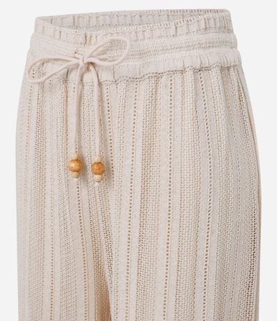 Pantalón Recto en Algodón con Lazo en la Cintura Elástico 7