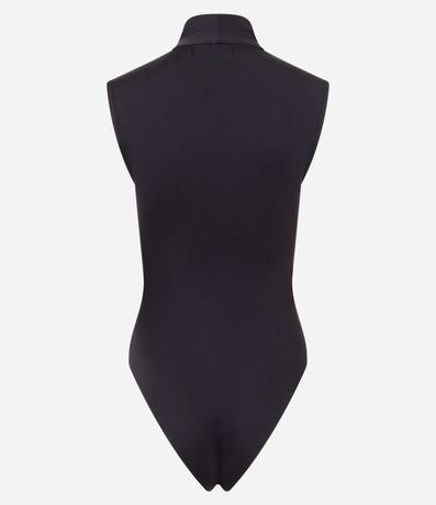 Body en Microfibra con Cuello Alto y Escote V 6