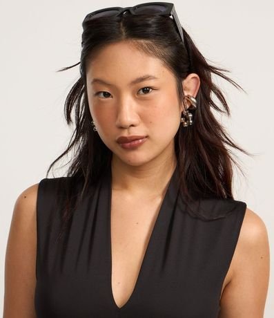 Body en Microfibra con Cuello Alto y Escote V 3