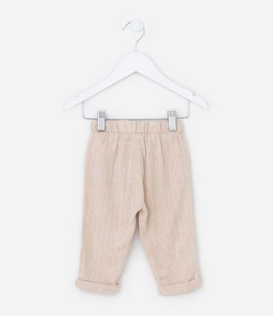 Pantalón Infantil en Cambraia con Bolsillo Cuchillo y Bajo Plegado - Talle 0 a 18 Meses 3