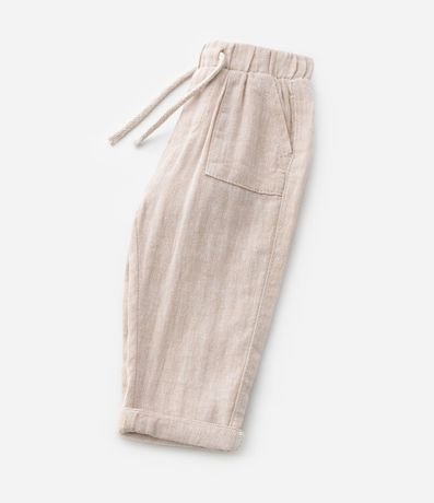 Pantalón Infantil en Cambraia con Bolsillo Cuchillo y Bajo Plegado - Talle 0 a 18 Meses 7