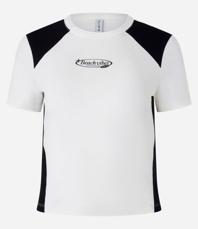 Blusa Baby Look en Algodón con Recortes Contrastantes 6