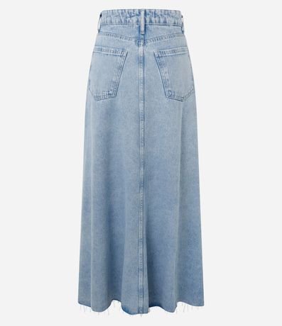 Pollera Midi en Jeans Delave con Bajo Irregular 8