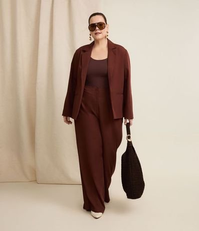 Pantalón Wide Leg Sastrería en Viscosa Curve & Plus Size