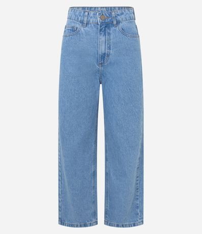 Pantalón Cropped Reta Jeans con Lavado Clássica