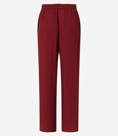 Pantalón Recto en Viscosa Texturizada con Lazo en la Cintura 7