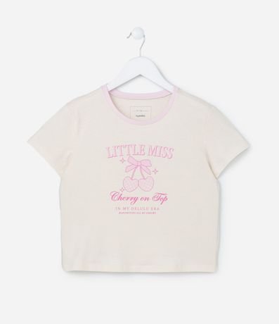Blusa Baby Look Infantil con Estampa Cerezas - Talle 7 a 14 años