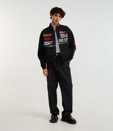 Campera Cuello Alto con Estampa Racing 7