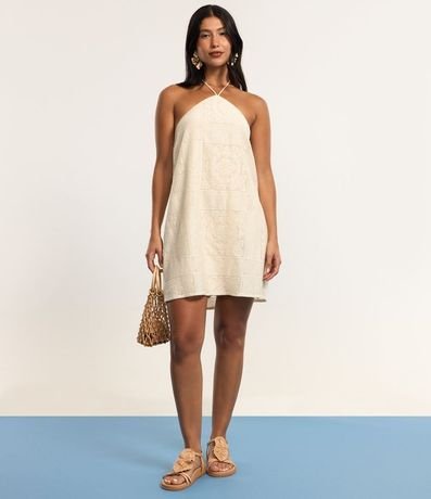 Vestido Frente Única con Lazo y Textura Floral 5