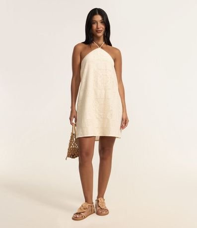 Vestido Frente Única con Lazo y Textura Floral 2