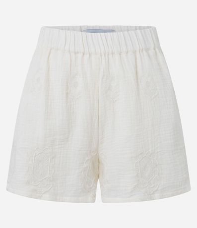 Short Cintura Alta en Cambraia con Efecto Arrugado 7