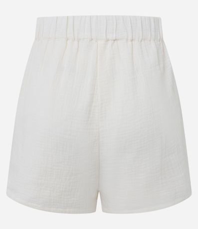 Short Cintura Alta en Cambraia con Efecto Arrugado 9