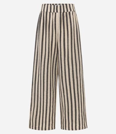 Pantalón Recto en Punto con Rayas y Cintura Elástica 5