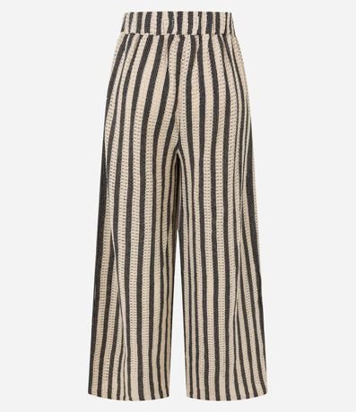 Pantalón Recto en Punto con Rayas y Cintura Elástica 7