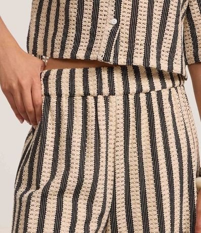 Pantalón Recto en Punto con Rayas y Cintura Elástica 4