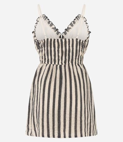 Vestido Corto en Punto con Rayas y Perforaciones 6