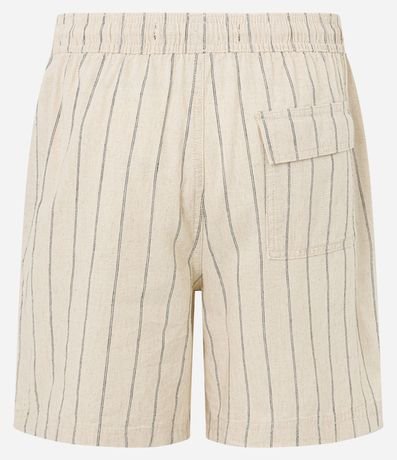 Bermuda en Tricolina con Estampa de Rayas Rústicas 6