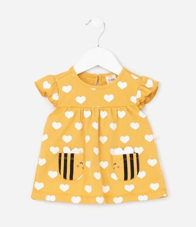 Conjunto Infantil con Estampa de Corazones y Abejas - Talle 0 a 18 Meses 3