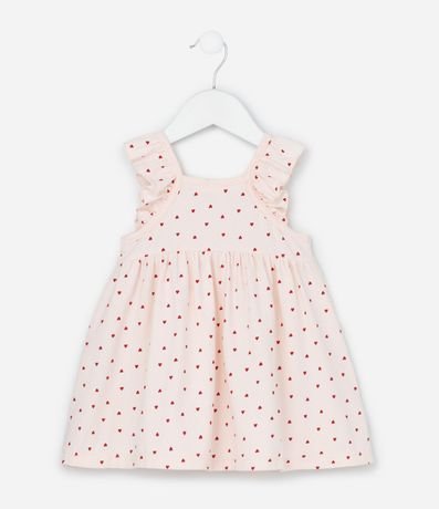 Vestido Infantil con Estampa de Corazones con Bombacha - Talle 0 a 18 meses 4