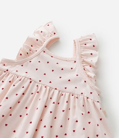 Vestido Infantil con Estampa de Corazones con Bombacha - Talle 0 a 18 meses 6