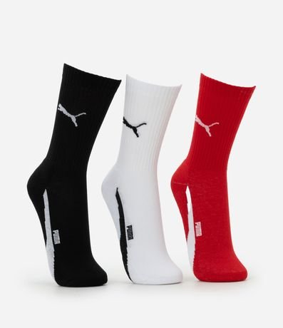 Kit 03 Medias Caña Larga Racing Puma 2