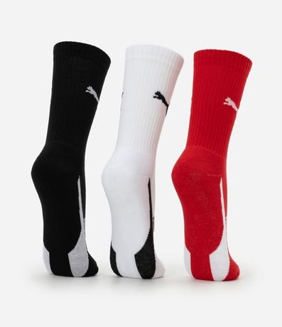 Kit 03 Medias Caña Larga Racing Puma 3