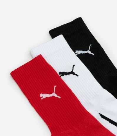 Kit 03 Medias Caña Larga Racing Puma 5