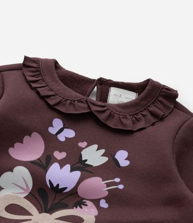 Saco Infantil con Volado y Estampa Flores - Talle 1 a 6 años 8