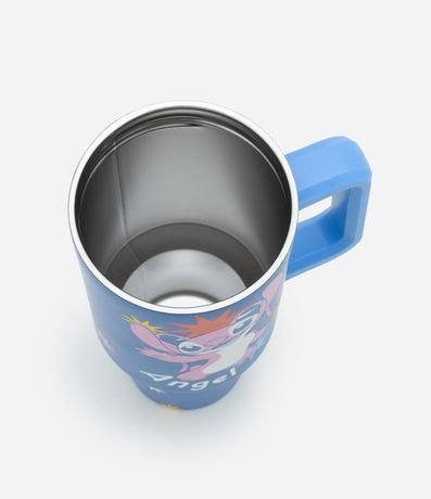 Vaso de Metal con Pajita Estampa de Stitch y Angel 1,2L 3