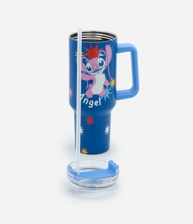 Vaso de Metal con Pajita Estampa de Stitch y Angel 1,2L 4