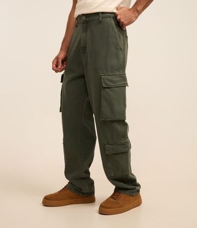 Pantalón Baggy en Sarga con Bolsillos Cargos 3