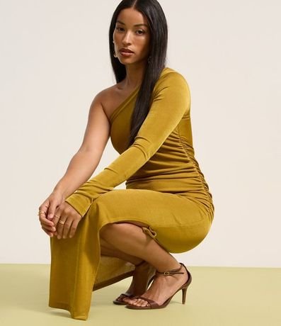 Vestido New Midi en Rib con Escote Hombro Único 5