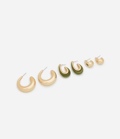 Kit 03 Caravanas Argollas con Formatos Diversos