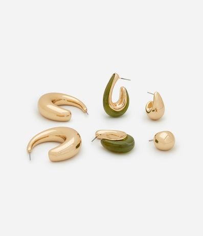 Kit 03 Caravanas Argollas con Formatos Diversos 2