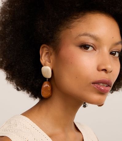 Caravana Mediana Efecto Marmól con Colgante Bicolor 4