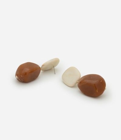 Caravana Mediana Efecto Marmól con Colgante Bicolor 3