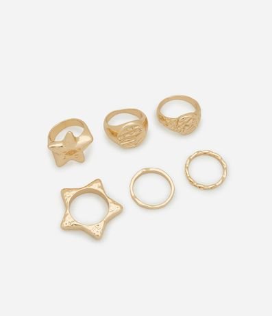 Kit 06 Anillos con Forma y Tamaños Variados