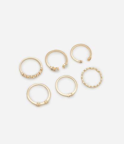 Kit 06 Anillos con Formas y Modelos Diversos