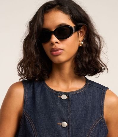 Chaleco Alargado en Jeans Cinturado con Botones 3